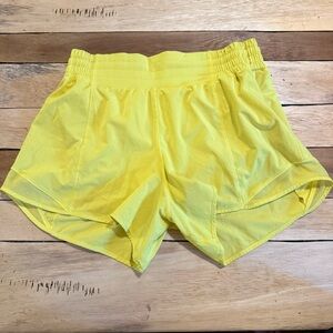 Lululemon Hotty Hot 4” Shorts Size 8 Electric Lemon